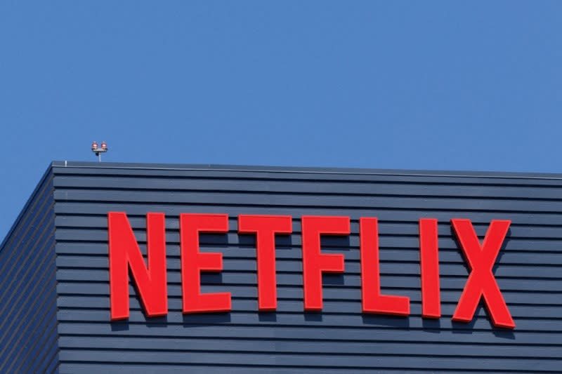 FILE PHOTO: The Netflix logo is shown on one of their Hollywood buildings in Los Angeles, California, U.S., July 12, 2023.   REUTERS/Mike Blake/File Photo