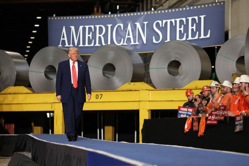 Trump says he plans to double steel aluminum tariffs to