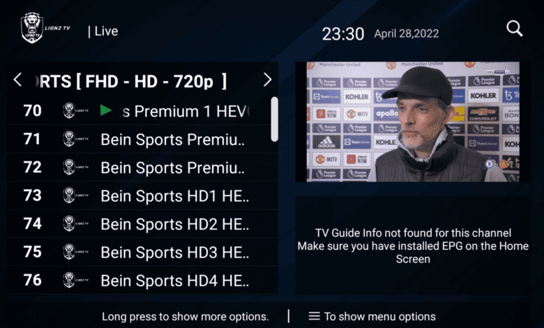 Download Lions TV ONE Premium IPTV APK Unlocked