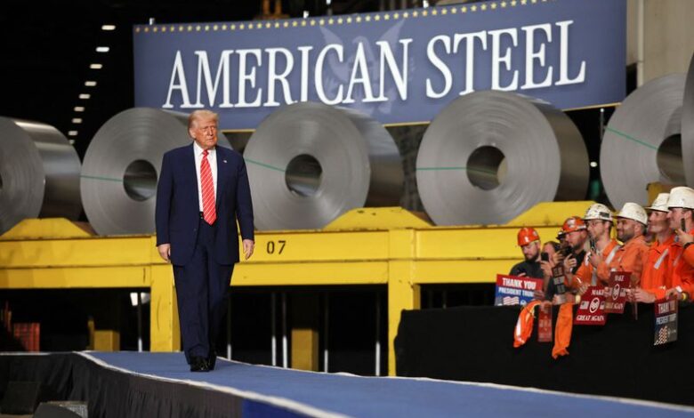Trump says he plans to double steel aluminum tariffs to